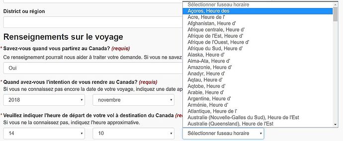 AVE pour escale au canada : quel fuseau horaire ??? - Mat-Perlimpinpin