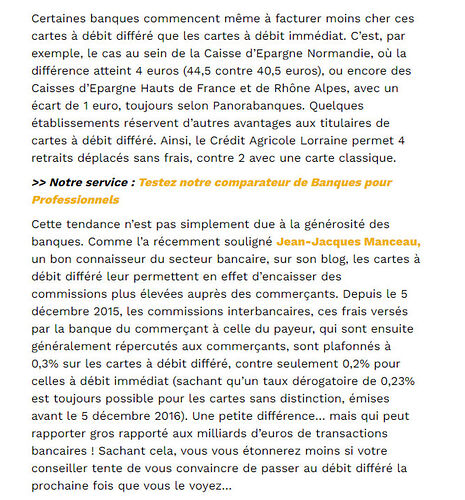 CB avec mention crédit = débit différé - H@rd