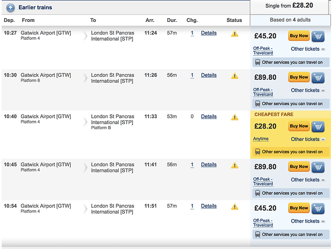 Tarifs et transfert depuis Gatwick Airport vers Saint Pancras ! - Ropieur