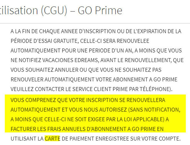 GO voyage offre une Prime pour la lecture des CGU - H@rd