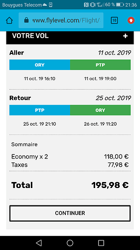 Re: Retour expérience vol avec LEVEL, svp - Maite-Kesteloot