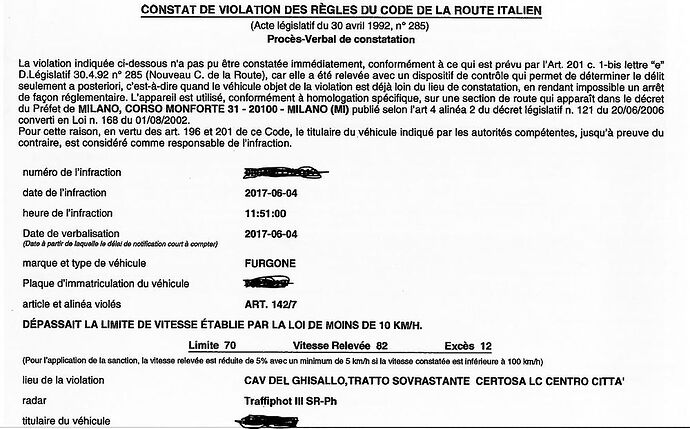 Re: Marche à suivre si PV Italie notifié officiellement après 360 jours ! - Italicus