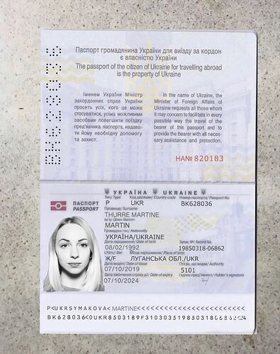 Re: Passeport biométrique Ukraine - San2rine