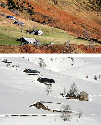 Dans les Hautes Pyrénées, teintes d'automne et blancheur hivernale - jem