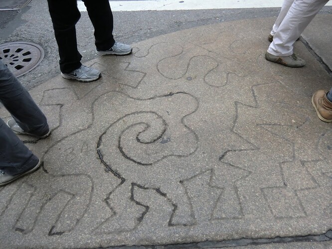 CIMG3477 Ken Hiratsuka’s Sidewalk Carving at the northwest corner of Broadway and Prince Street