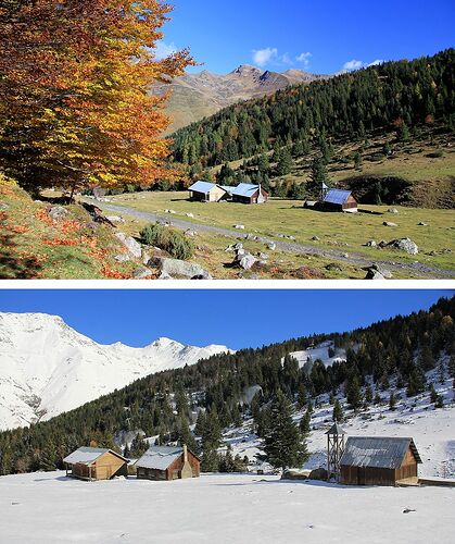 Dans les Hautes Pyrénées, teintes d'automne et blancheur hivernale - jem