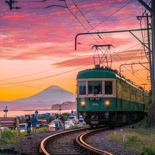 Ligne Eno-den et Mont Fuji