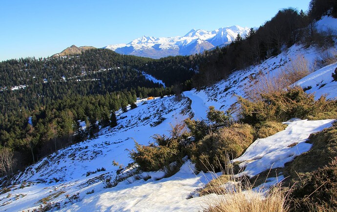 Panorama et la cabane jaune