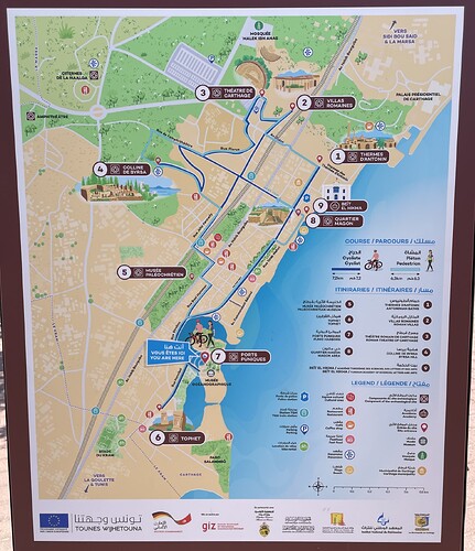 Plan du site archéologique de Carthage