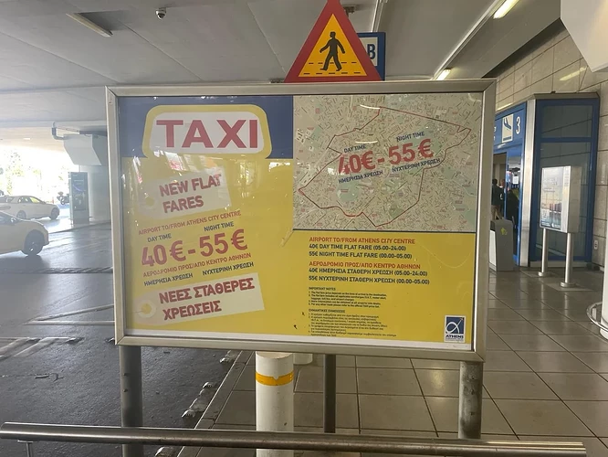 Taxi Flat Rate Sign Airport