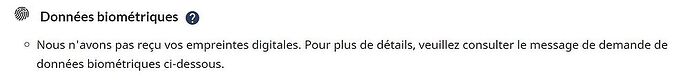 Problème données biométriques (déjà faite mais non fourni sur portail IRCC) - Quicri