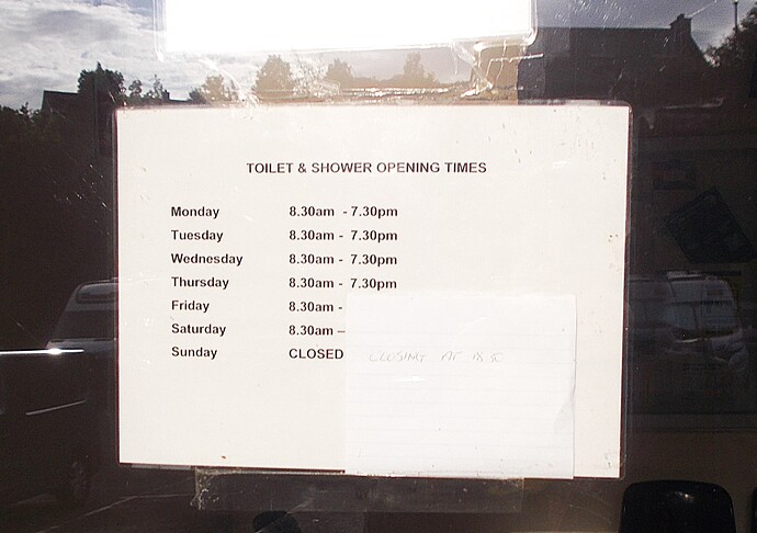 Horaires des toilettes