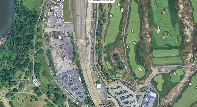 vue aérienne du parking