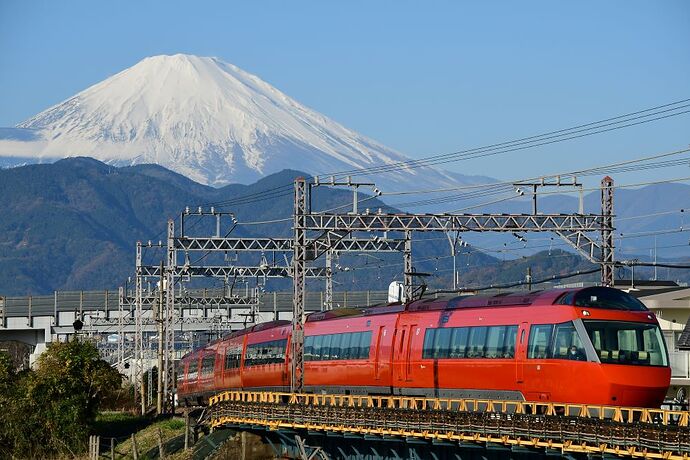 Mont Fuji et Odakyu Romancecar GSE