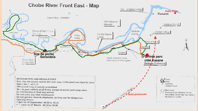 Chobe River Front- partie EST (vers Kasane)