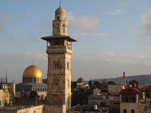 Ghawanima minaret et le dôme du Rocher du couvent de l'Ecce Homo - Marie-Ed