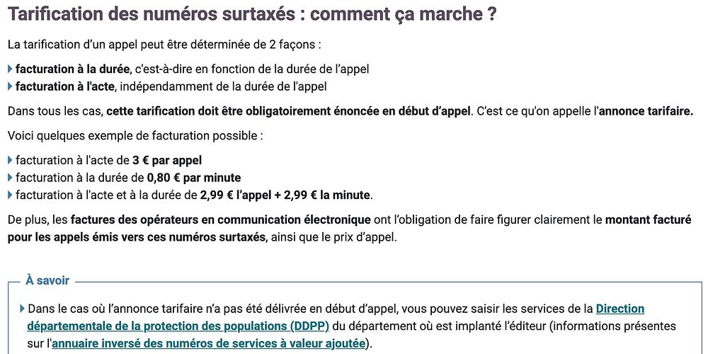 Annonce tarifaire du numéro surtaxé - H@rd