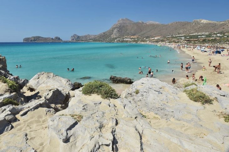 La plage aménagée de Falassarna